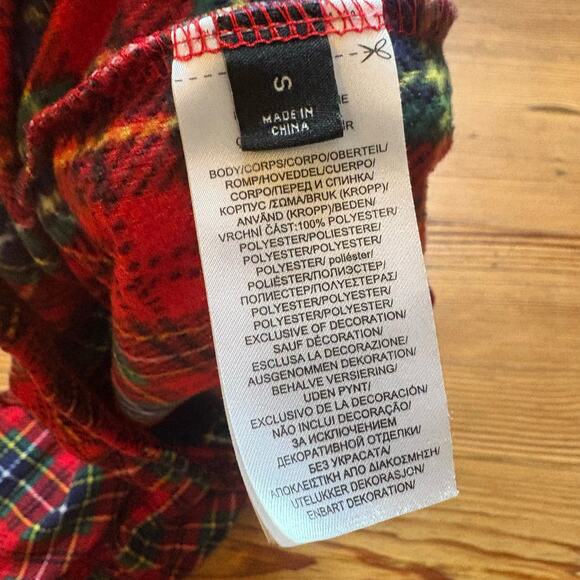 Ralph Lauren red blue plaid plaid fleece long sleeve pant sleep set SIZE S - Picture 6 of 6